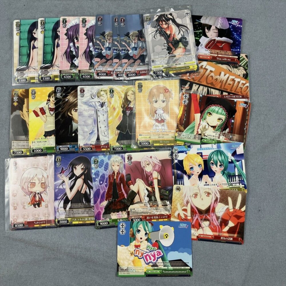 Weiss Schwarz Guilty Crown Accel World Kantei 24 card lot+Milky Holmes strge box